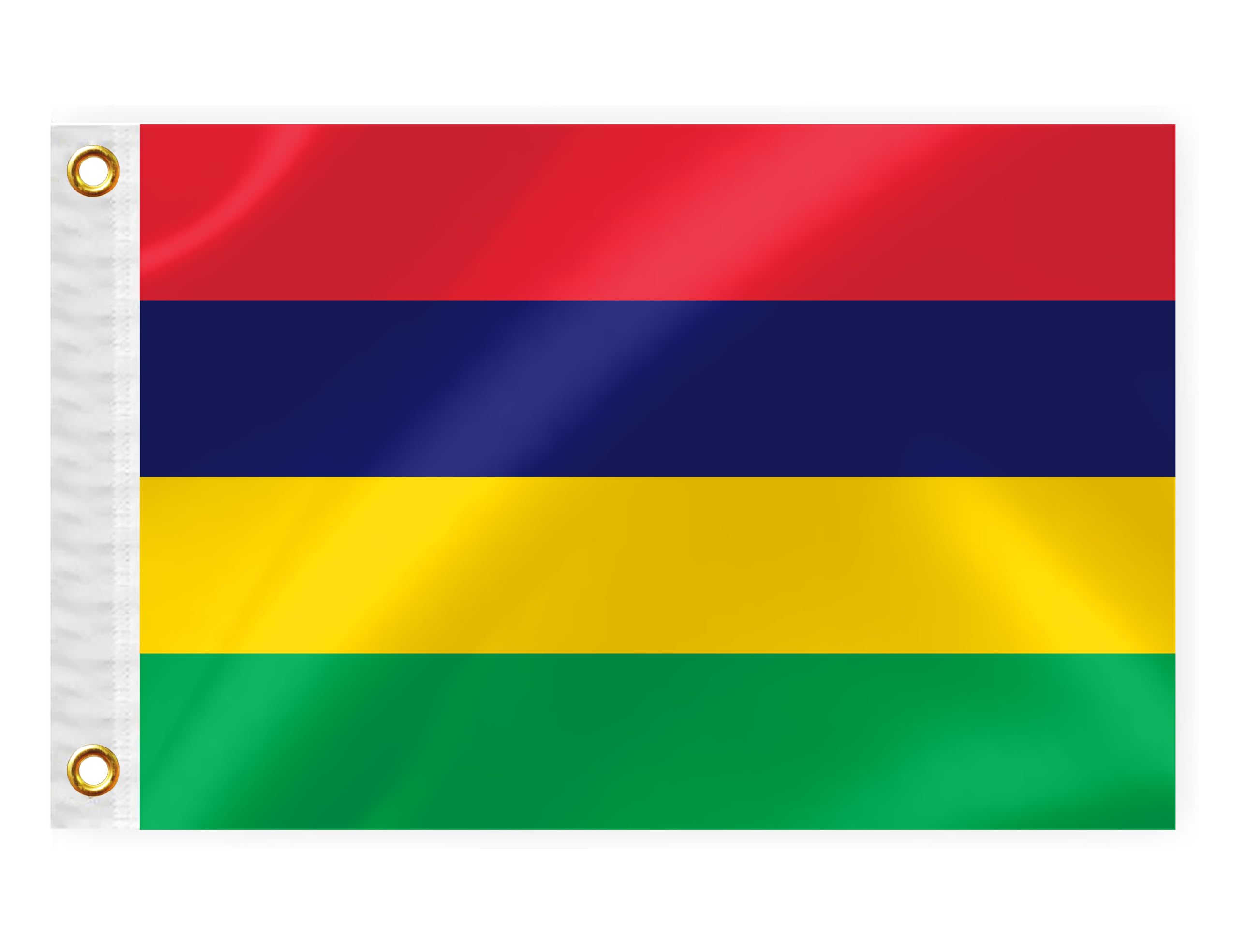 Mauritius Boat Nautical Flag 12x18IN Double Sided Mauritians Marine Banner Nylon Small Yacht Sail Pontoon ATV Bike Truck Motorcycle Flag with 2 Brass Grommets