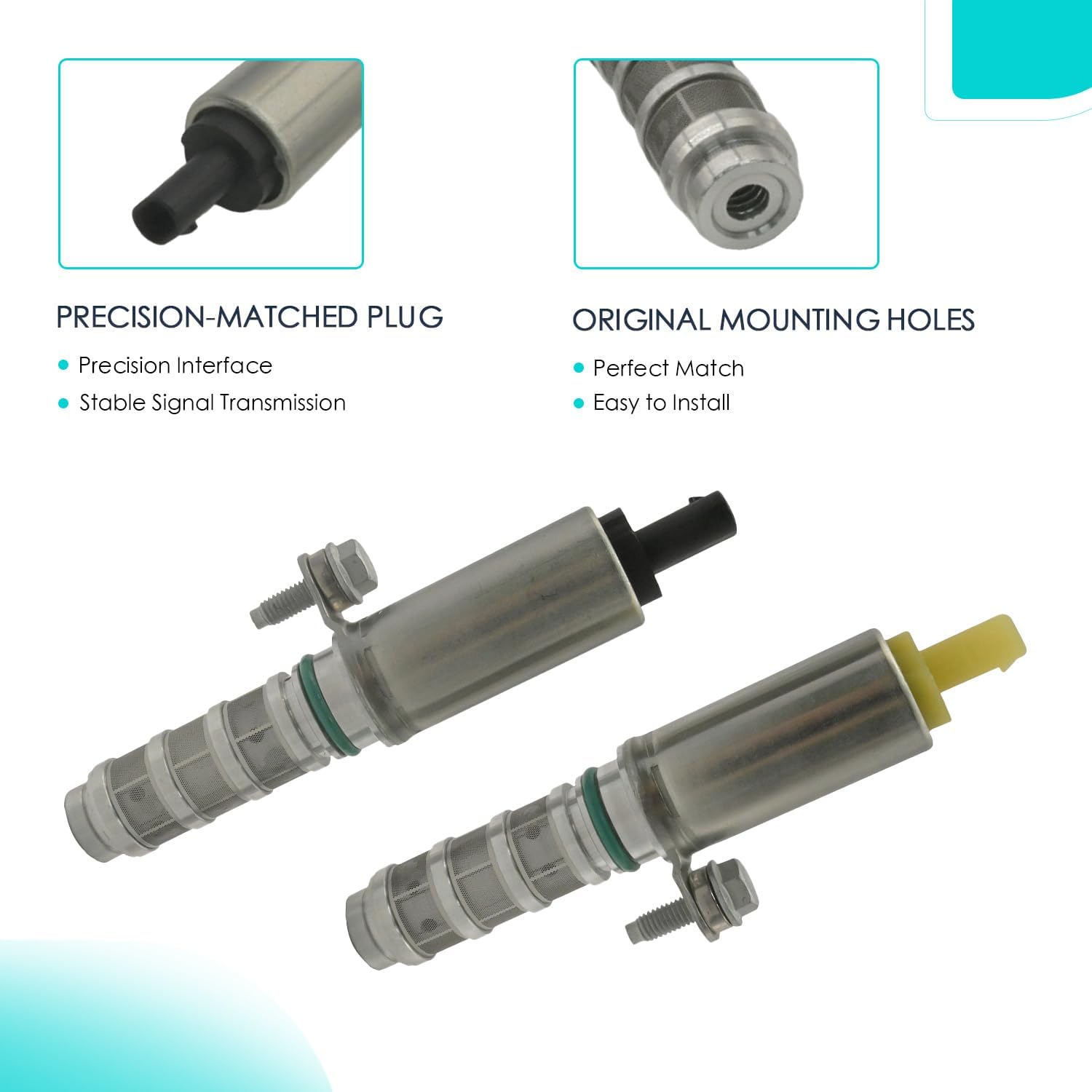 2PCS Engine Variable Valve Timing (VVT) Solenoid - EXHAUST Compatible With BUICK CADILLAC CHEVROLET GMC REGAL COLORADO Replaces 12627116 12655433 12662737 12627117 12655434 12662736 13-20