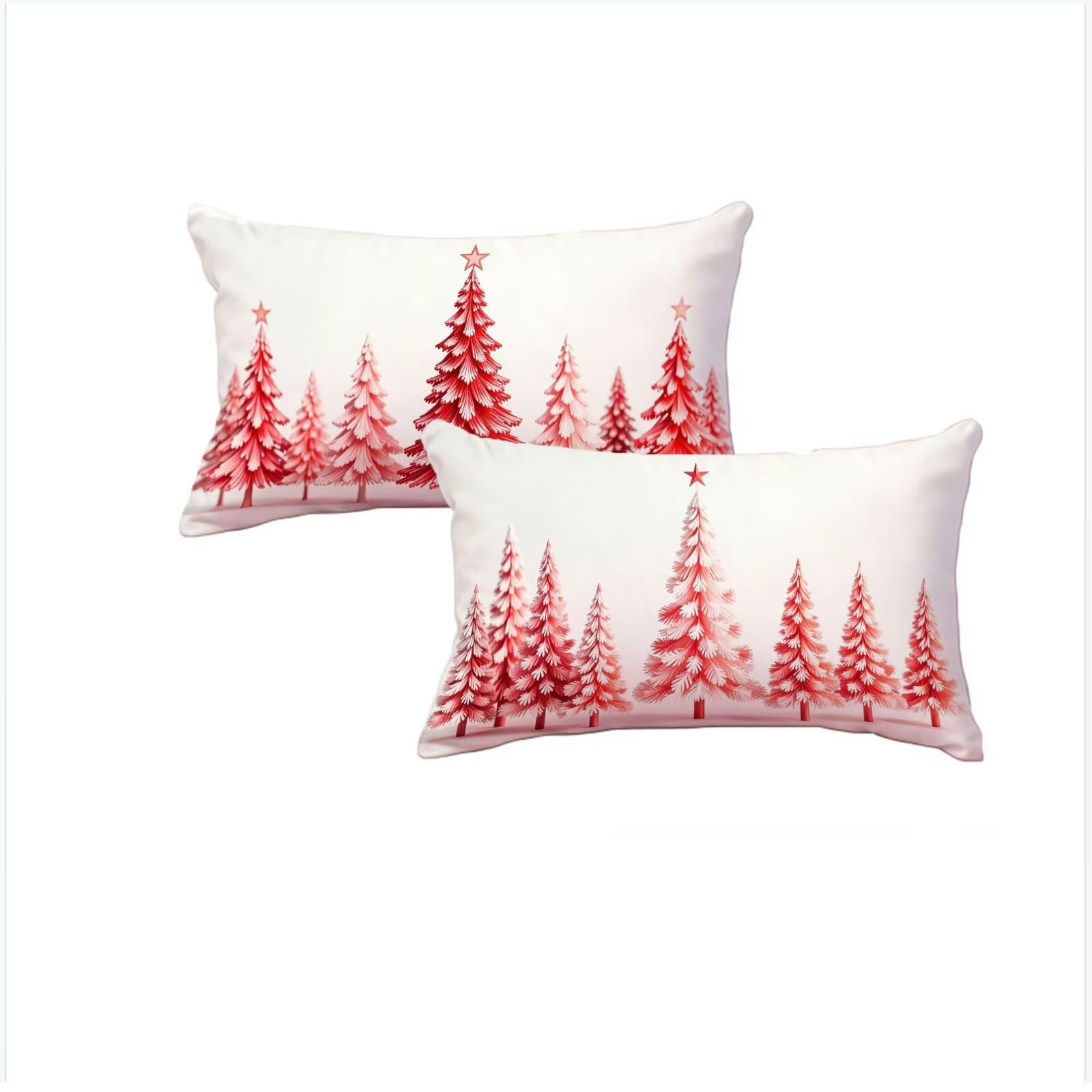 Housse coussin Noël velours rouge 70x90 anti tache lot de 2