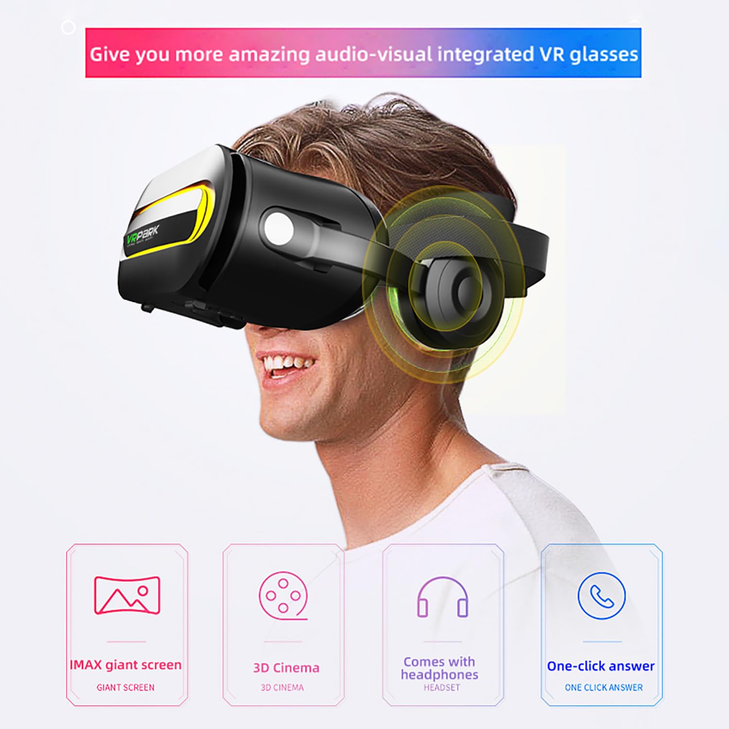 Casque De Réalité Virtuelle Pour Smartphone - Audio Intégré - Noir