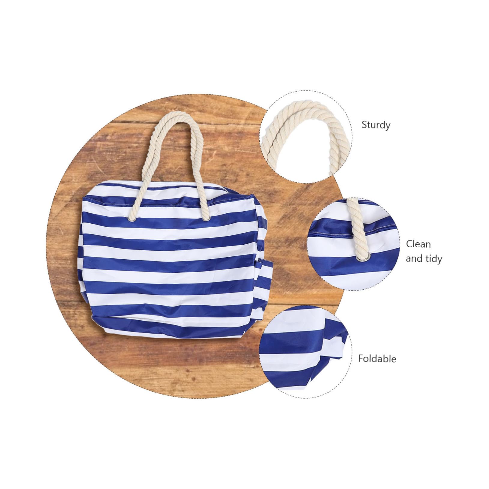OUNONA Sac de Plage Étanche Toile Pochette Imperméable pour Activités de Plein Air Grand Sac Fourre-tout pour Plage et Piscine Bleu
