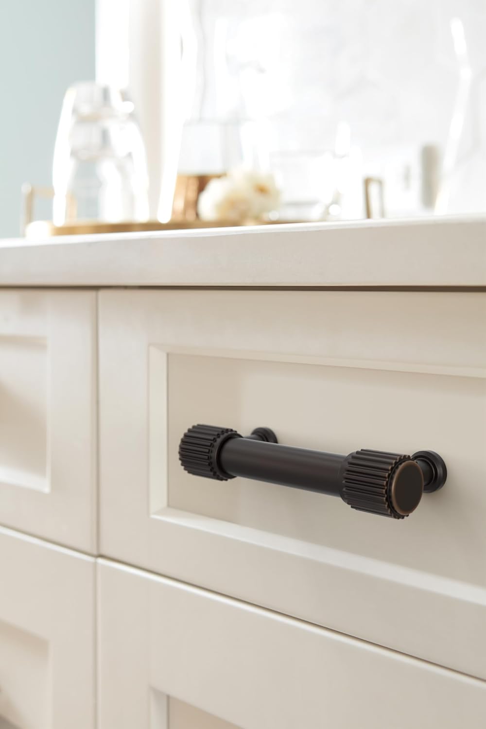 Amerock Farewind 3 inch (76mm) Center-to-Center Oil-Rubbed Bronze Cabinet Pull, BP37802ORB