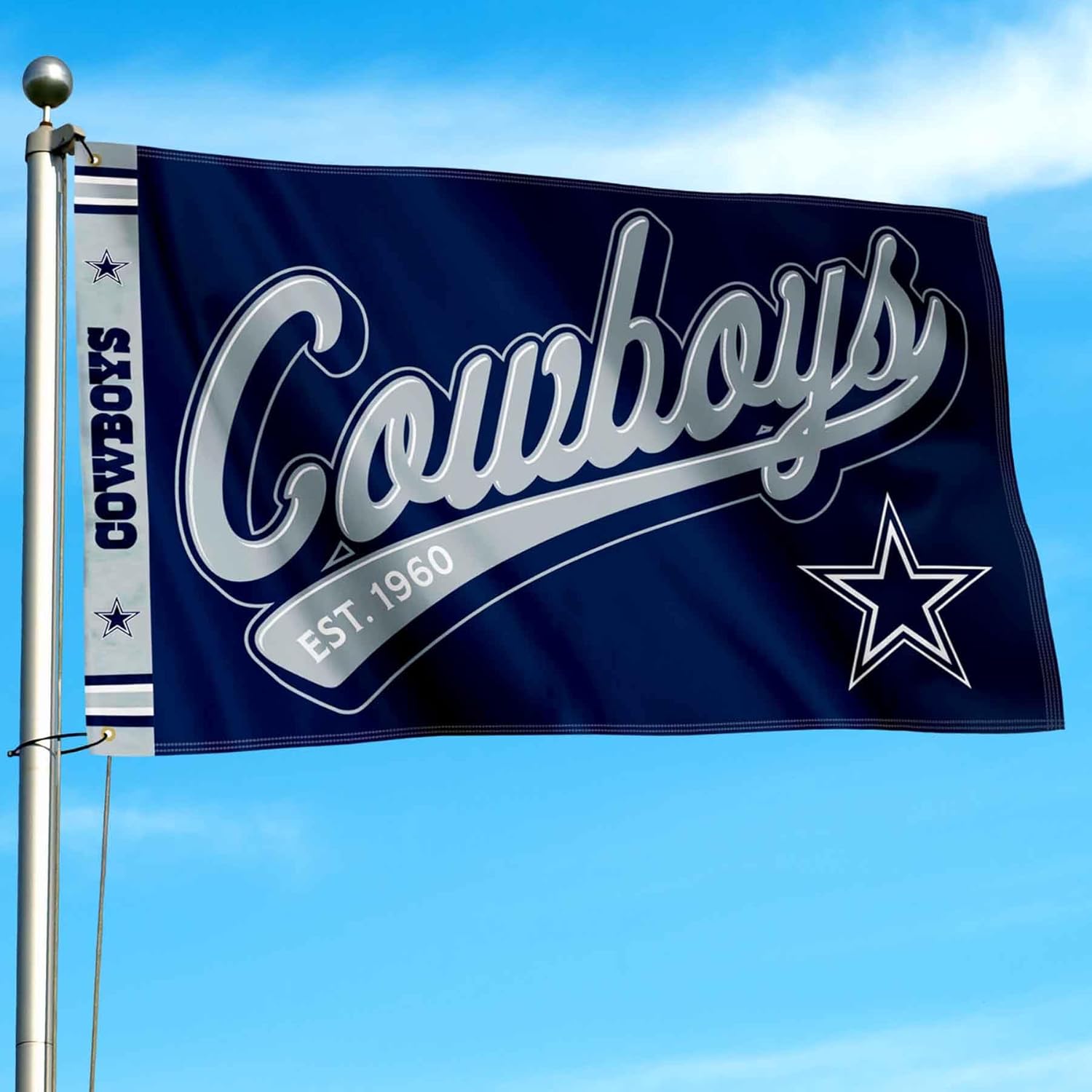 WinCraft Dallas Cowboys Script Logo Premium Flag - Image 3