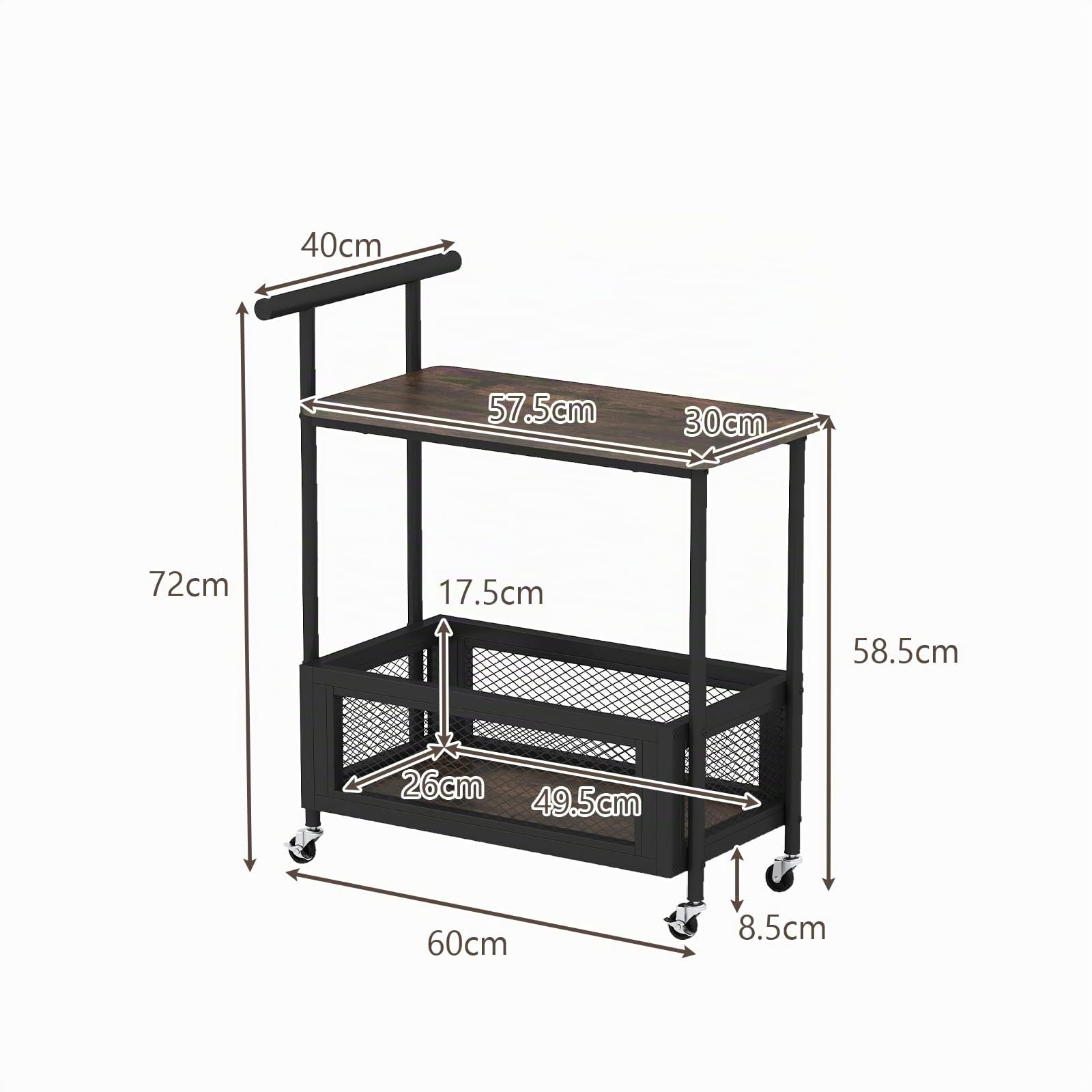 LIFEZEAL Carrello Cucina Salvaspazio con Ruote, Scatola, Manico, Stretto