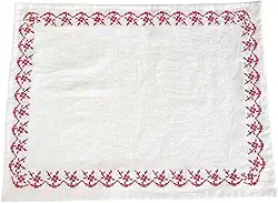 Jogo americano de algodão com bordado 11,4 x 14,6 polegadas (29 x 37 cm), tapete de mesa de jantar lavável estilo rústico, jogo americano bordado, toalha de mesa, guardanapo, suporte para sessões de