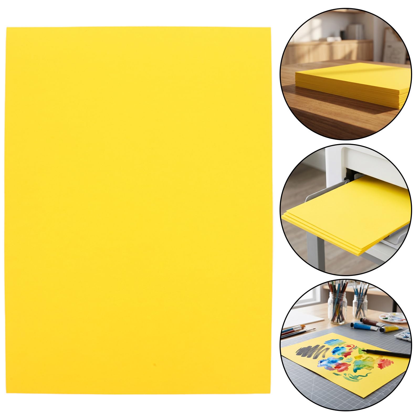 DIYEAH 150 Unidades Papel de Cartón Amarillo Doble Cara Resistente al Desgarro Compatible con Varios Bolígrafos para Manualidades Escolares y Hogar
