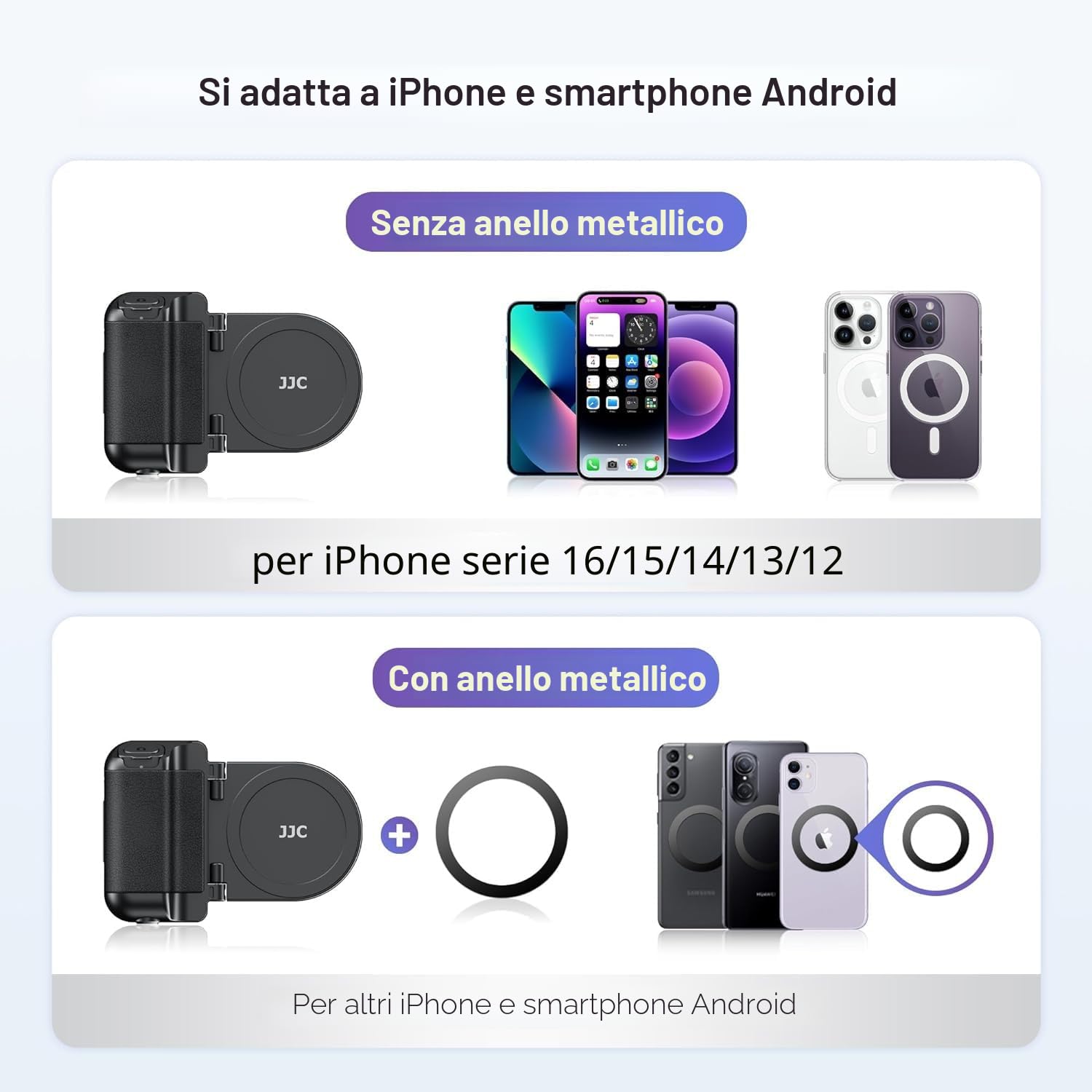Magnetica Impugnatura Smartphone, Nero Snapgrip Magnetica con Bluetooth Impugnatura Dell'otturatore del Telefono Cellulare con Controllo Bluetooth Compatibile con iPhone per le Riprese Video Tiktok