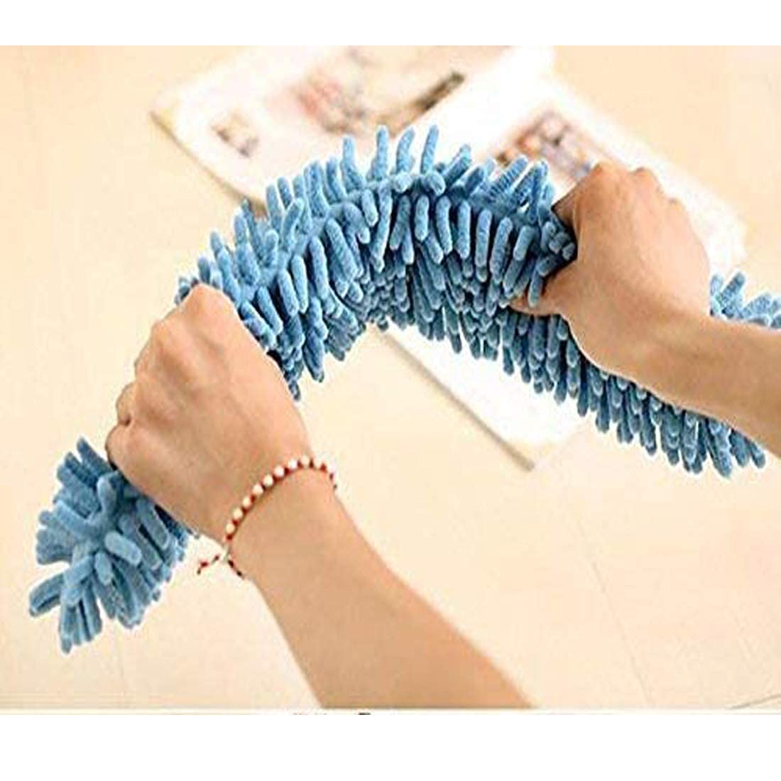 SIX SIGMA Microfiber Feather Duster with 15-100 Inches Expandable Pole Handle, Wet or Dry Duster, Washable Dust Cleaner Mop for High Ceiling Fans, Window Blinds, Furniture 2
