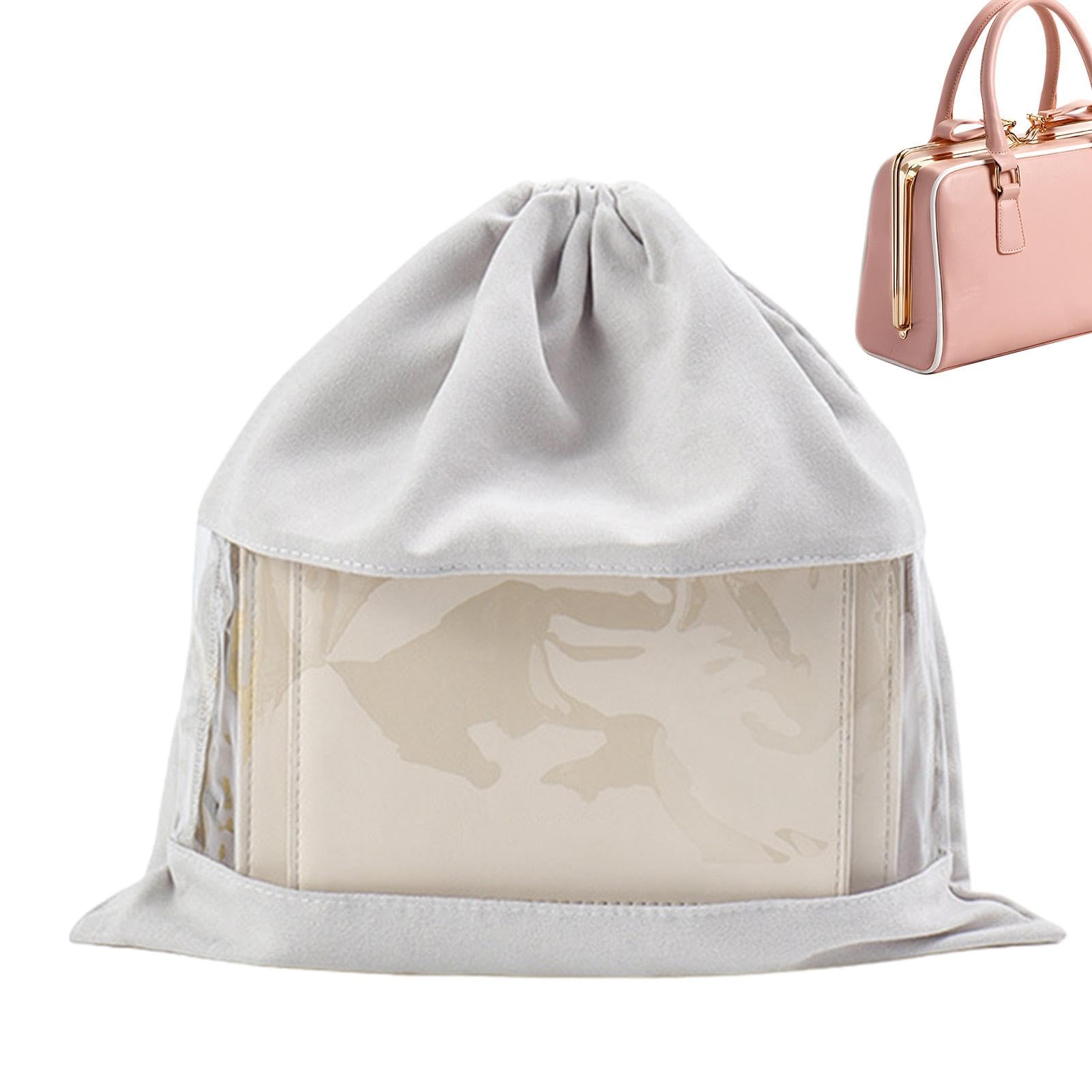 Tuxxjzm Silk Fabric Dust Cover, Small Drawstring Bags, Dustproof Transparent Window Dust Bags - Unique Design, Soft Fleece Storage Bag with Drawstring for the