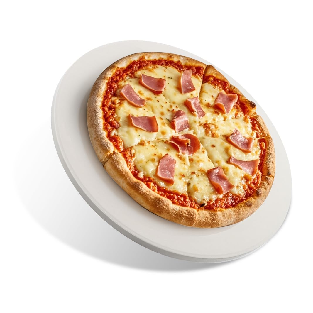 15'' Round Pizza Stone Baking Stone Cordierite Bread Stone for Oven Grill, Thermal Shock Resistant, Ideal for Baking Different Sizes of Pizzas or Bread