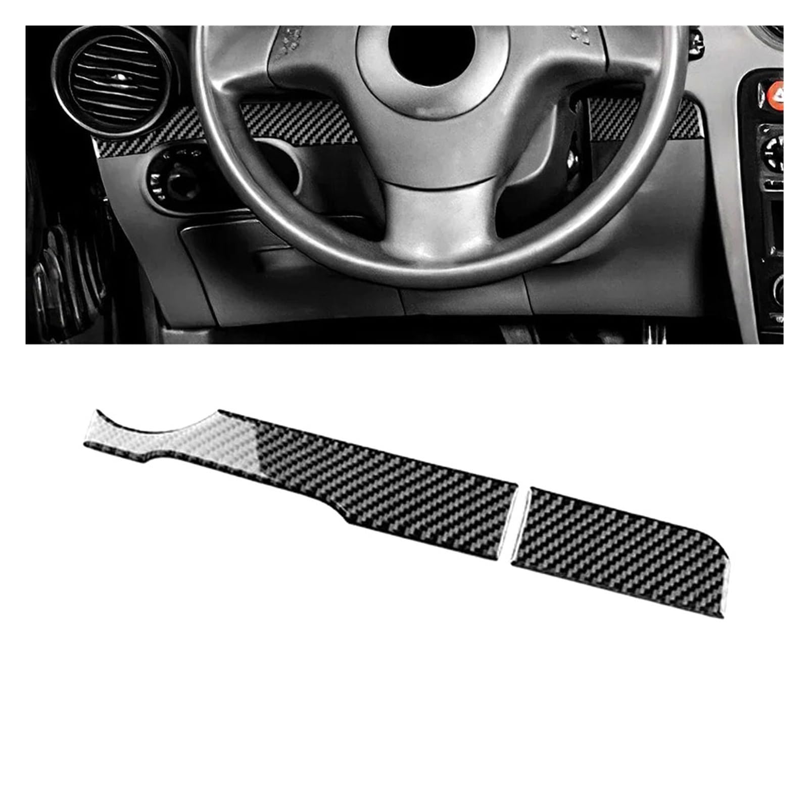IEVJBPUTG Compatible with Seat Ibiza 6l 2003-2008 LHD Real Soft Carbon Fiber Sticker Car Main Driver Strip Interior Accessories