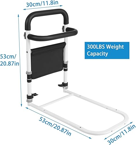 Miniatura 6 de Rieles de cama para adultos mayores de seguridad con bolsillo de almacenamiento, barras de agarre dobles, rieles de asistencia de cama, barandillas