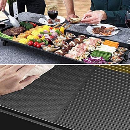 KAUTO Elektrischer Teppanyaki-Tischgrill 26,3 * 11 Zoll Elektrische Backform Multifunktionale 1700-W-Grill-Grillplatte… – Bild 3