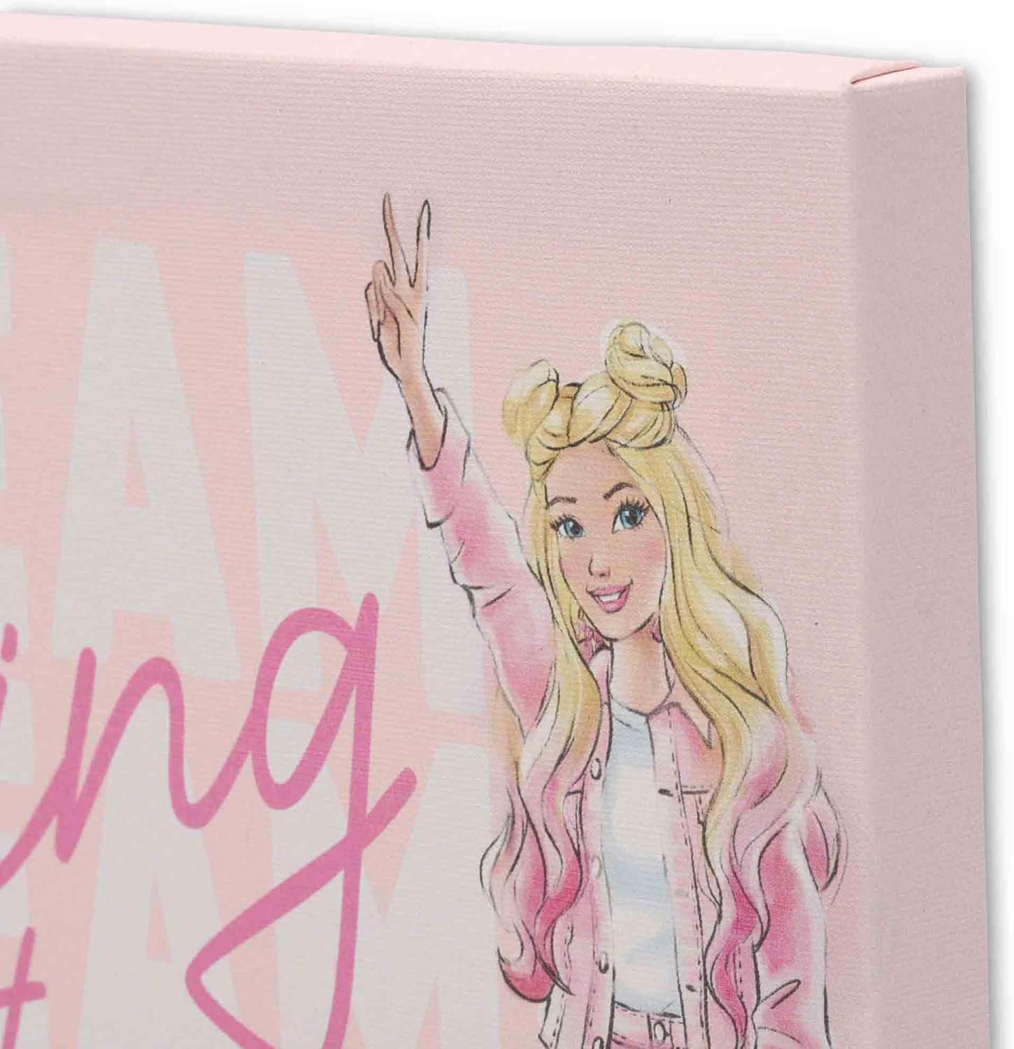 Open Road Brands Mattel Barbie Living the Dream Gallery Wrapped Canvas Wall Art - Inspirational Barbie Wall Decor for Bedroom or Play Room