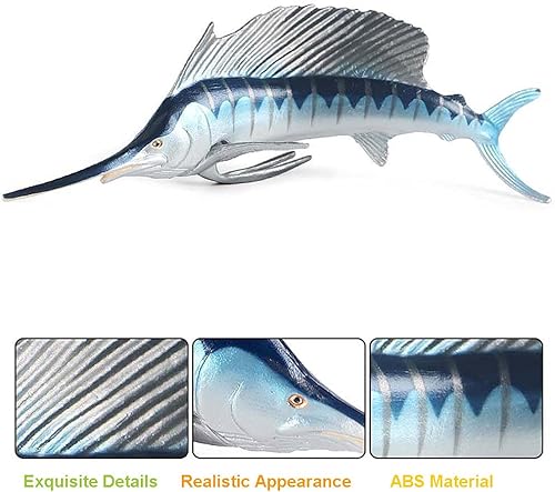 Miniatura 3 de Figuras de animales de plástico realista pez espada animales marinos proyecto de ciencia modelo de acción, juguetes educativos de aprendizaje,