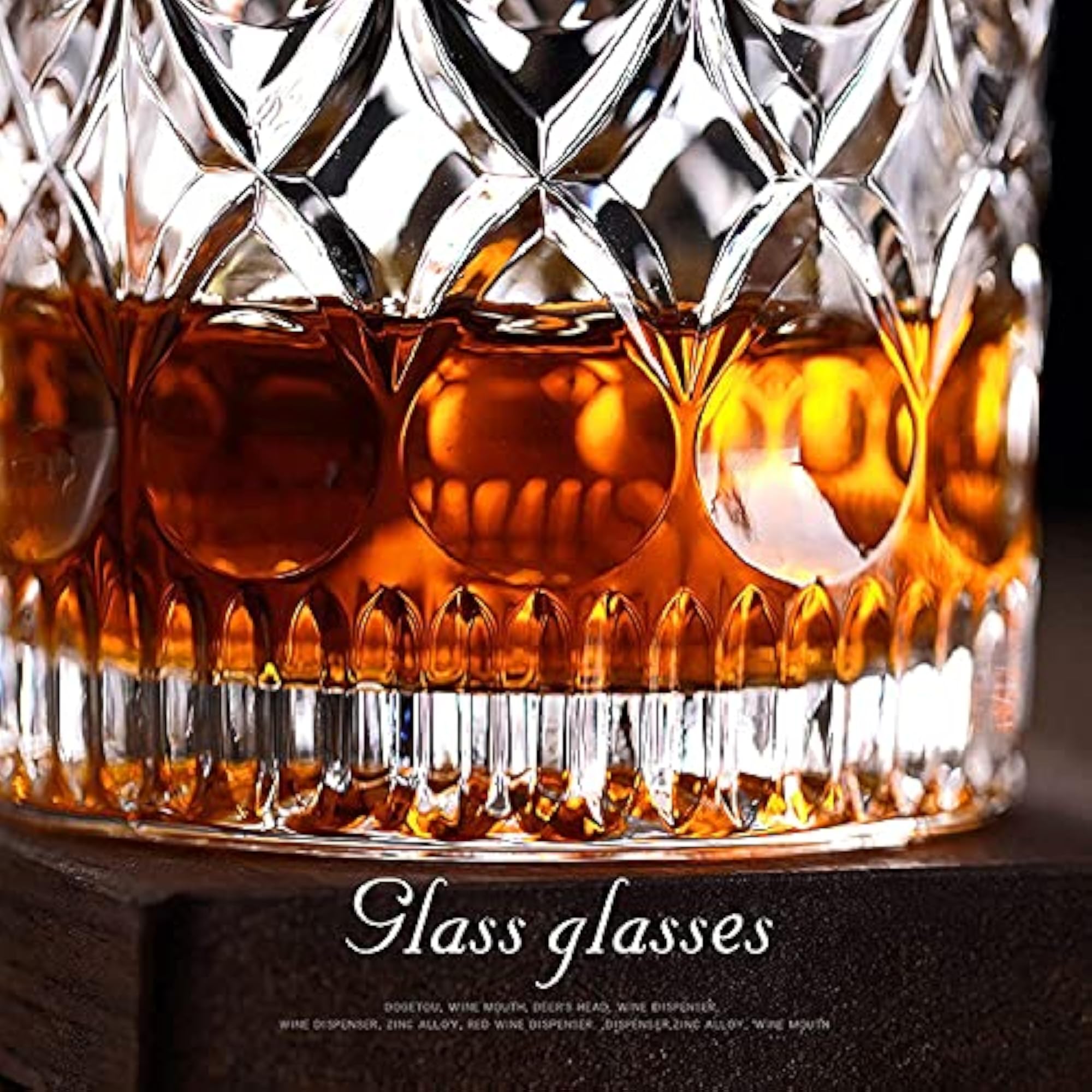 Fashioned Crystal Whiskey Glasses Set of 4, 300 ml