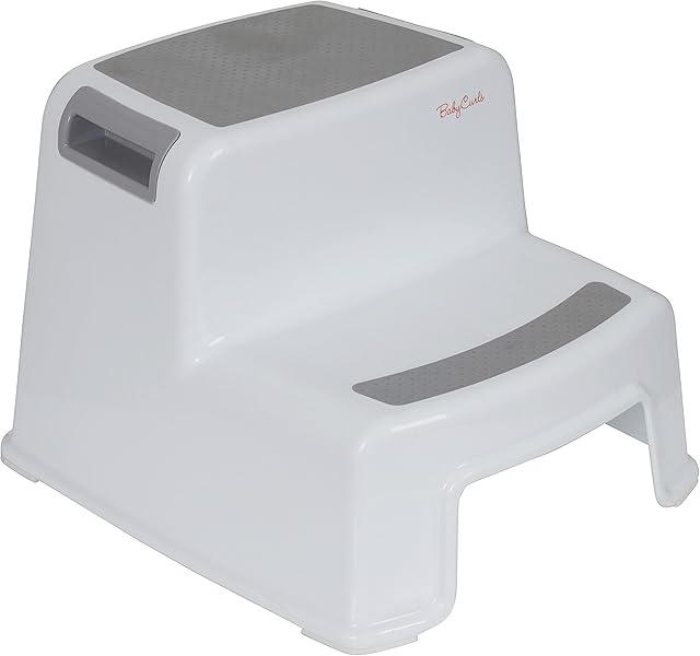 Babycurls 2 Step Stool for Toddlers Non Slip Sturdy Double Step Up For Kids Safe Toddler Loo Potty Toilet Training in The Bathroom Kitchen and Home
