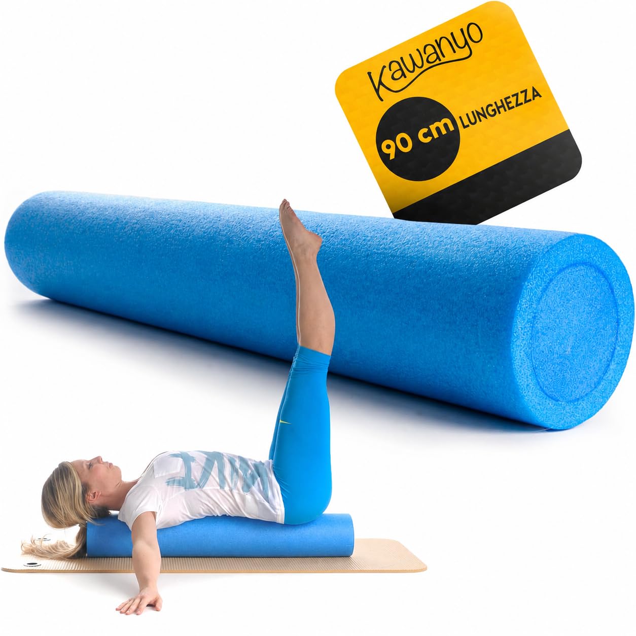 Rullo Massaggiante per Muscoli in Schiuma Foam Roller per Massaggio Muscolare, Fisioterapia, Yoga, Pilates e Fitness