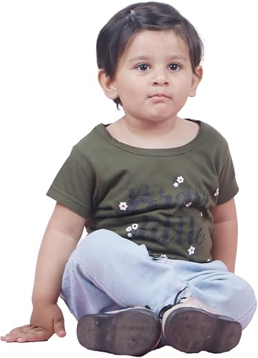 Girls’ Mint Green Coloured Graphic Printed Cotton Top – Soft & Comfortable Casual Wear