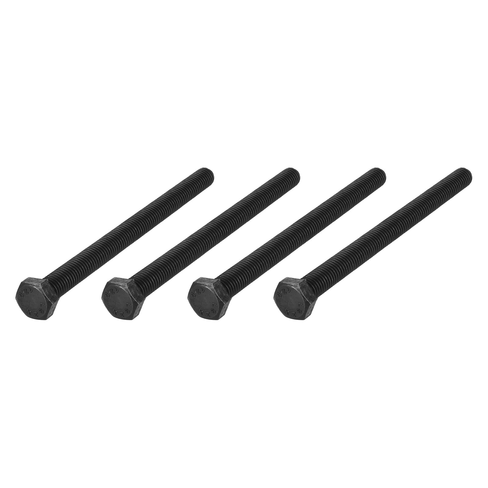 METALLIXITY Hex Bolts (M12-1.75x150mm) 4Pcs, Carbon Steel Fully Threaded Black Oxide, Coarse Thread UNC Hex Head Screw Bolt - for Furniture Repair