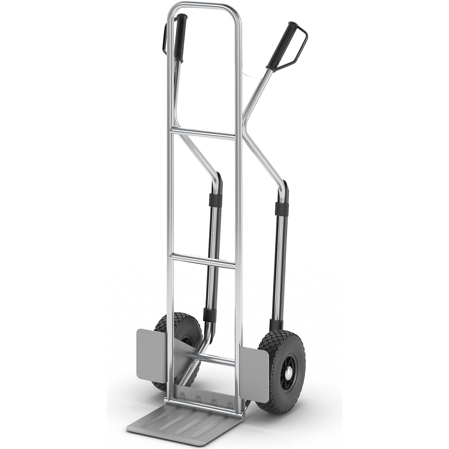 eurokraft pro | Sackkarre aus Aluminium | Modell XL: große Schaufel und Gleitkufen, mit klappbarer Schaufel