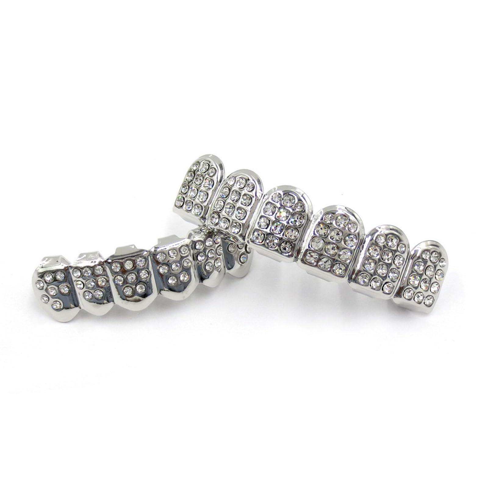 Teeth Grillz with Tweezers for Hip Hop Party Silver