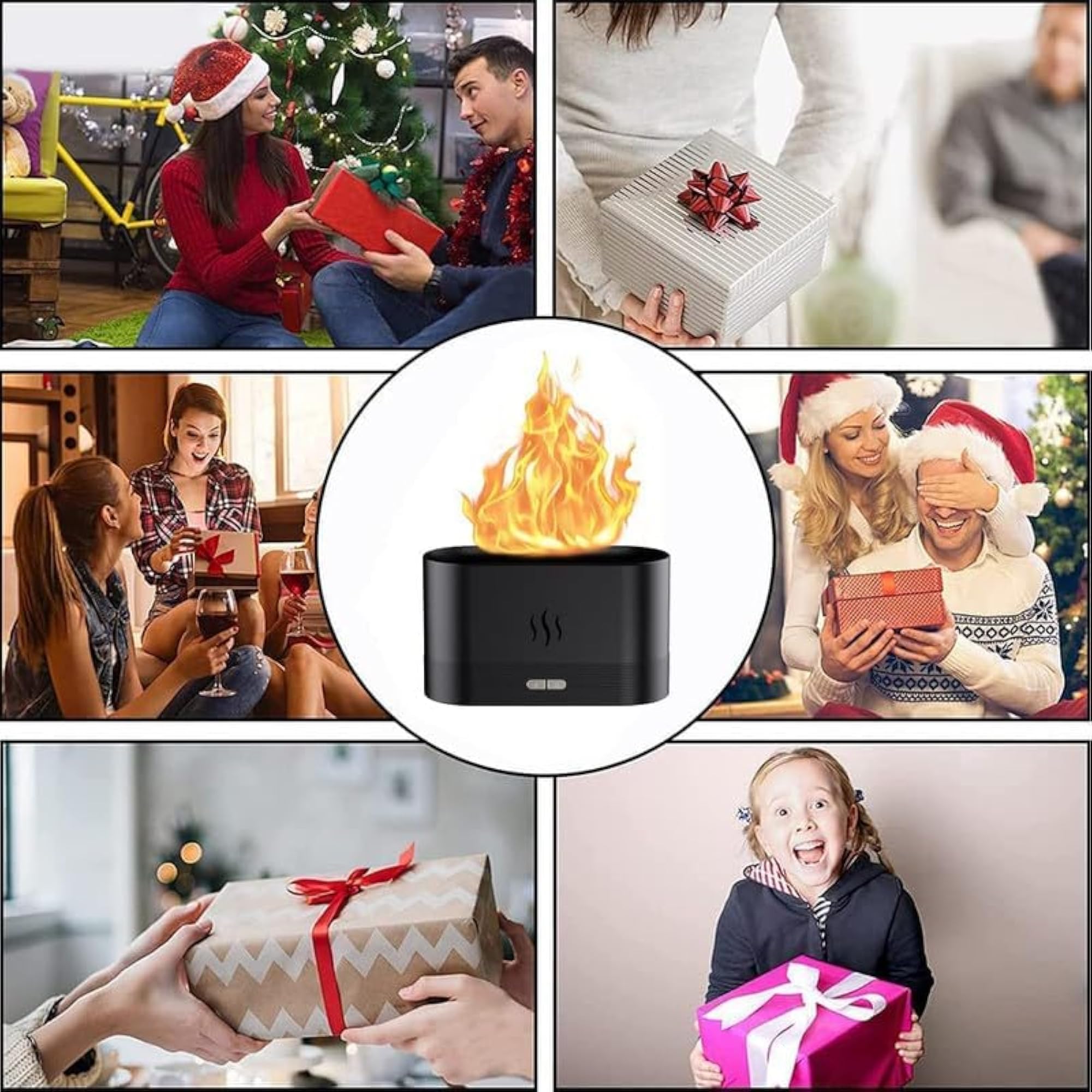 Desktop Flame Aromatherapy Air Humidifier, Upgrade Mist Diffuser
