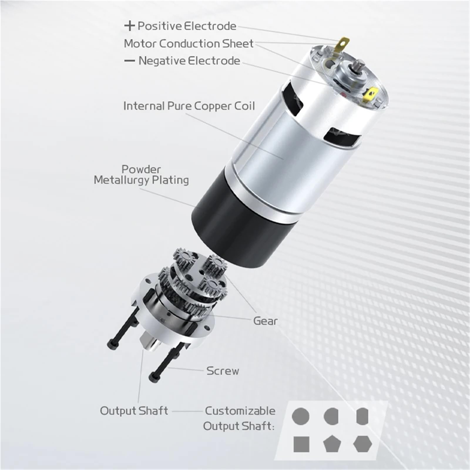 Przekładnia planetarna 12 V 24 V silnik prądu stałego o niskiej prędkości DC 775 moment obrotowy do przodu i do tyłu 42 mm szczotkowany silnik przekładniowy (310RPM_12V BRACKET)