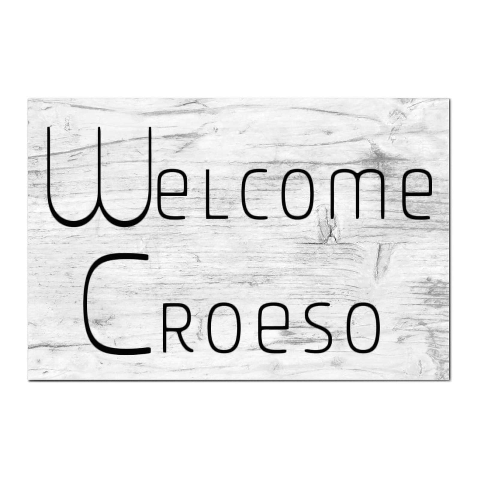 Wood Sign Welcome Croeso Wood Plaque with Funny Sayings Motivational Wall Decorations for Living Room Rustic Wall Art Kitchen Wall Hanger Retro Decoration Sign Housewarming Gift 8x12in