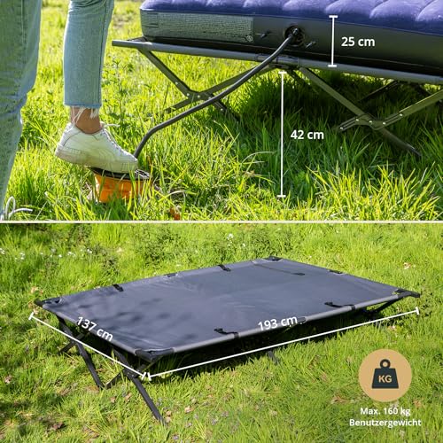 Skandika Zeltliege Haug für 2 Personen Campingbett mit Zeltdach