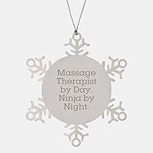 Massage Therapist Gifts: Ninja Massage Therapist by Day Funny Snowflake Ornament for Christmas Unique Gifts from Friends a...