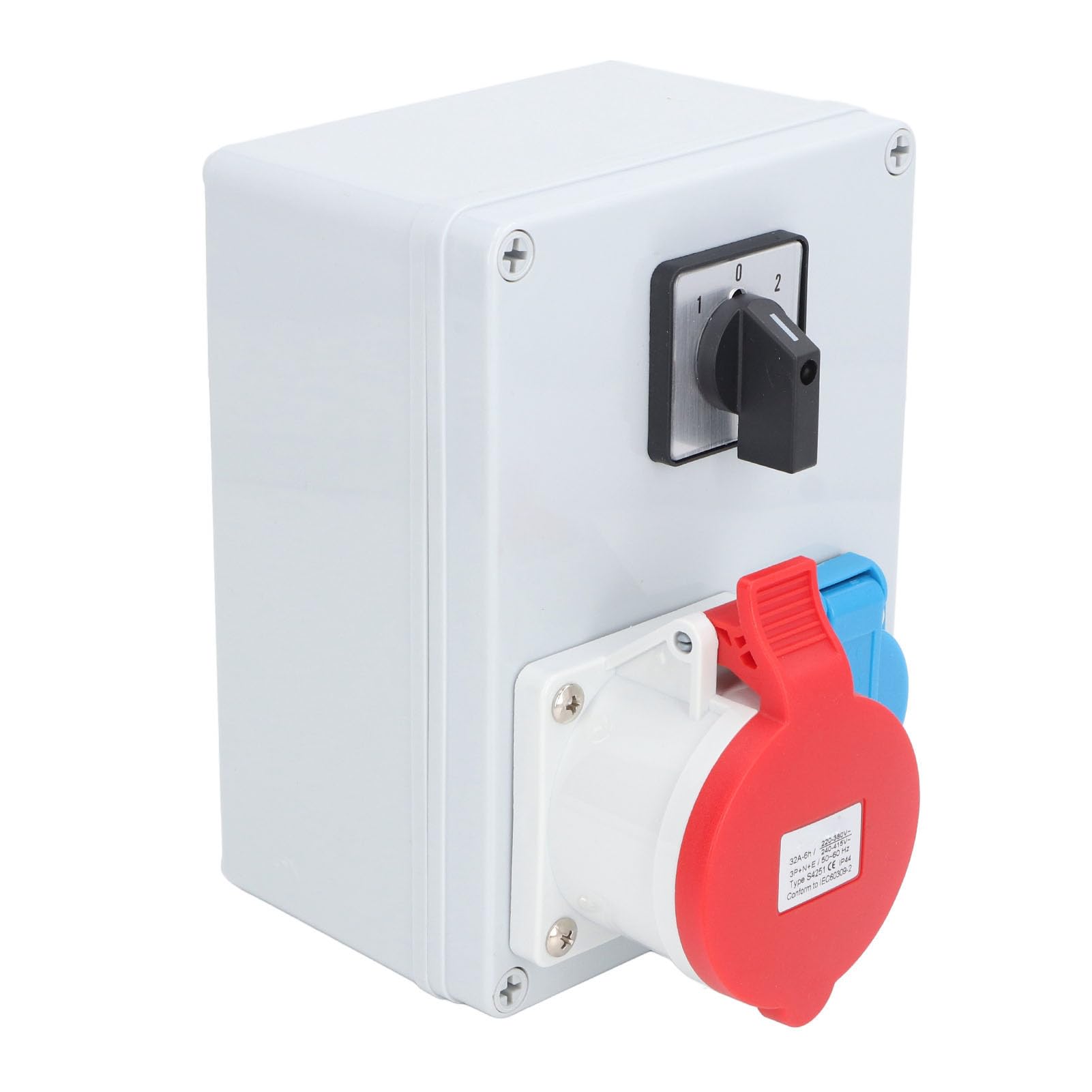 Caja de Alimentación de Enchufe de Pared CEE A Prueba de Agua IP44 con Amplia Aplicación, Carcasa de ABS Resistente, Interruptor Principal de Enchufe de la UE de CA 250 V 16 A para Uso