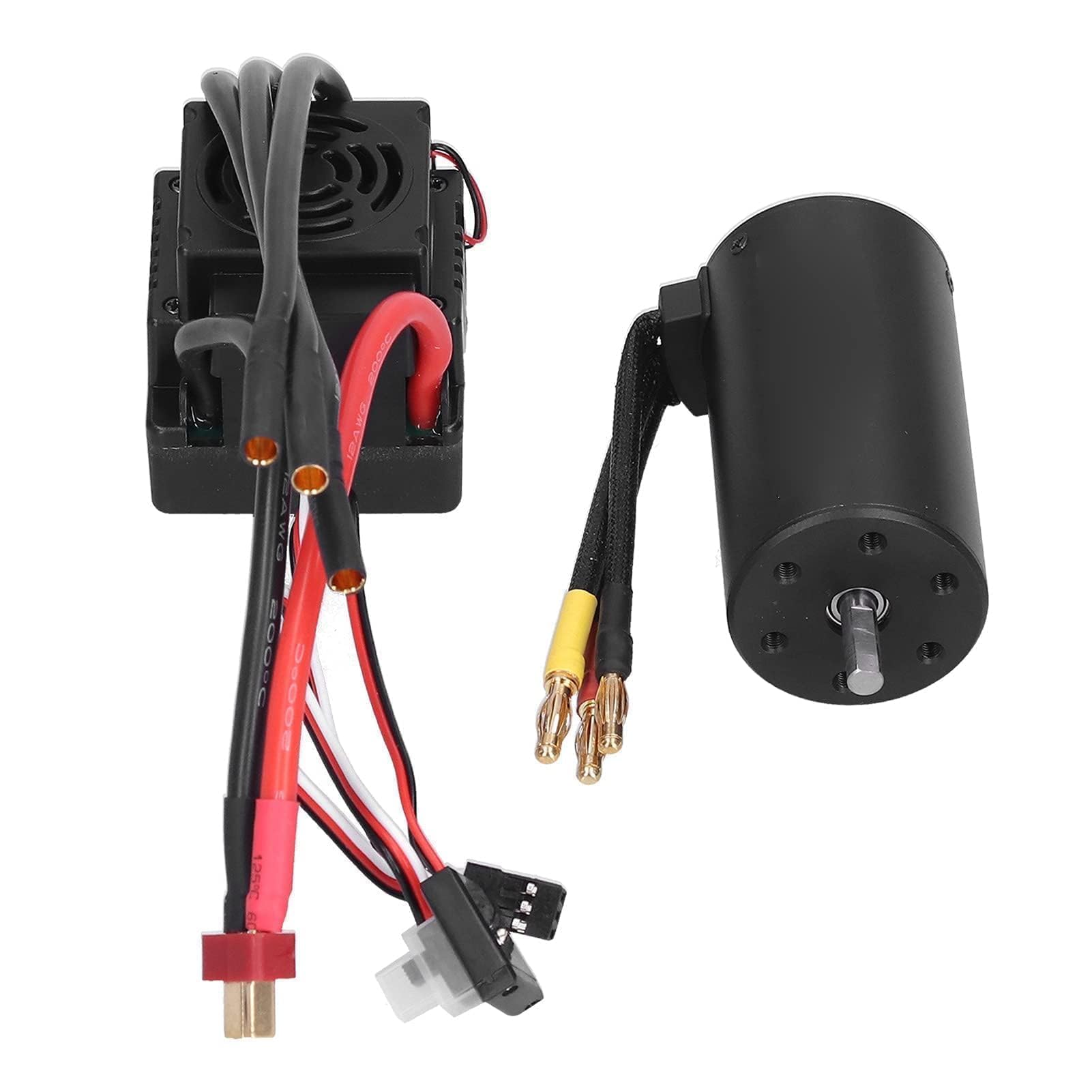 VBESTLIFE Kit Combo RC Motor ESC, 3670 2650KV Motor sin Escobillas y 120A ESC con Set de Enchufes en T Repuesto para Coche 1/8 RC