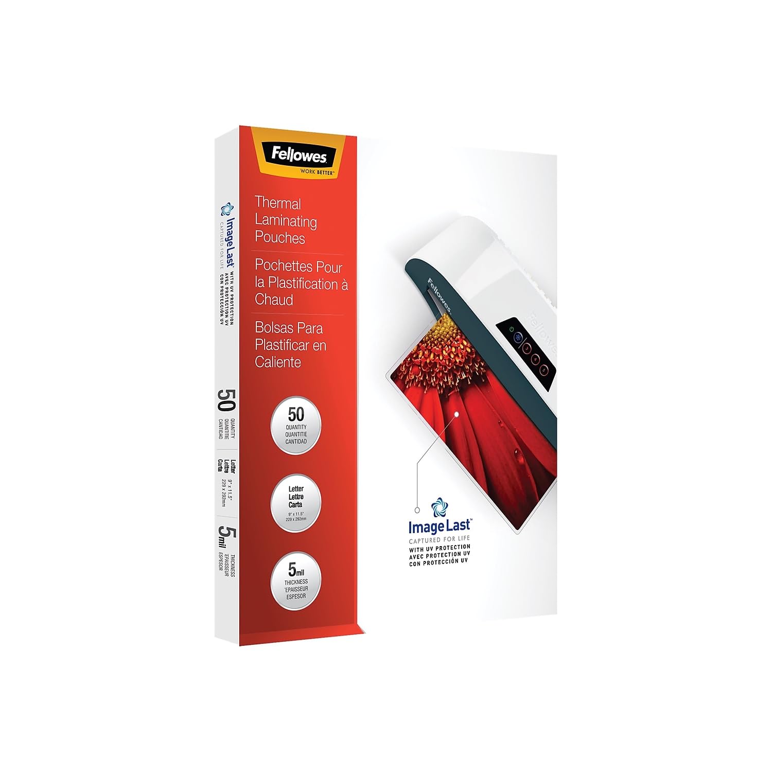 Fellowes Fundas para plastificar, 5 Mil, 11.5 x 9, 100/Pack