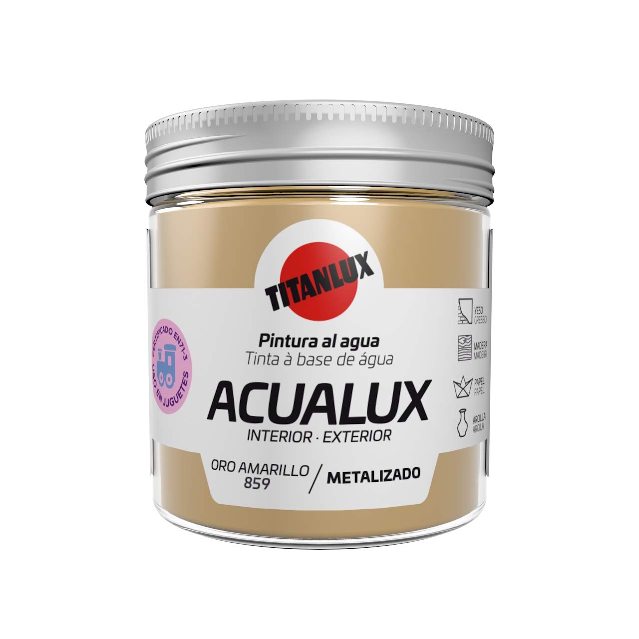 Titan - Acualux Metalizado (250 ml, Oro Amarillo)