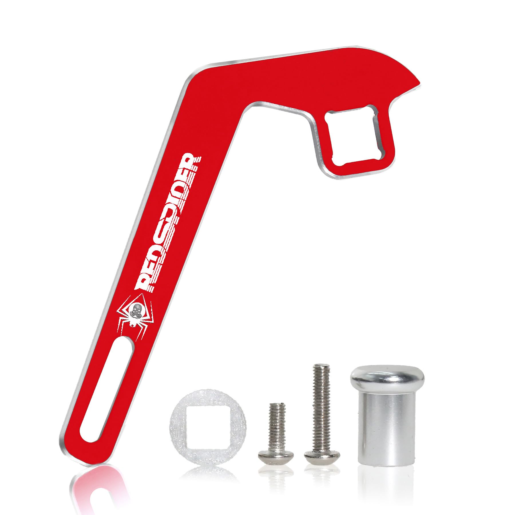 Aluminum Transmitter Steering Wheel Trigger One-Handed Control Adapter for TQi Transmitter TRX4 TRX6 1/10 TRX-4M 1/18 RC Car Crawler(Red)