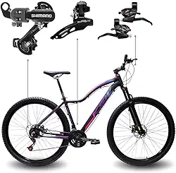 Bicicleta Aro 29 Feminina KSW MWZA Shimano Quadro Alumínio Rebaixado Freio a Disco Mecânico MTB