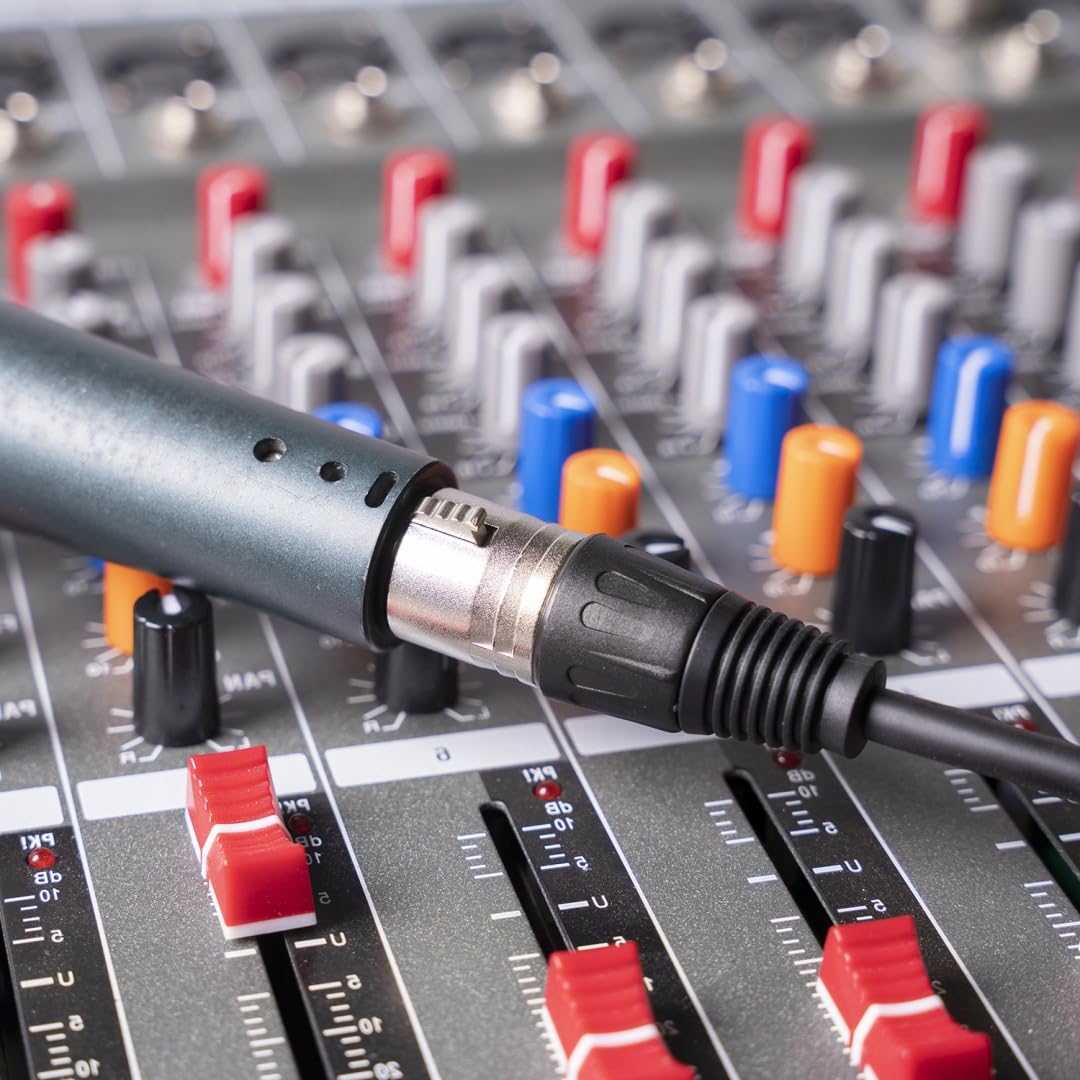 2 opakowania 3-pinowego złącza XLR, kabel mikrofonowy XLR, zbalansowane złącza męskie do żeńskiego do mikrofonu i interfejsu audio (3 m)