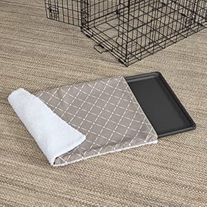 MidWest Homes for Pets Quiet Time Reversible Crate Pan Cover 42′ Mushroom Diamond/Fleece