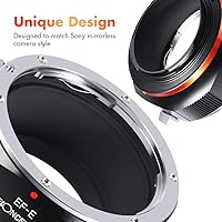 Vista 6 de K&F CONCEPT EF EF-S Adaptador de lente a NEX Plus, adaptador de lente de enfoque manual con diseño de barniz mate compatible con cámaras sin espejo