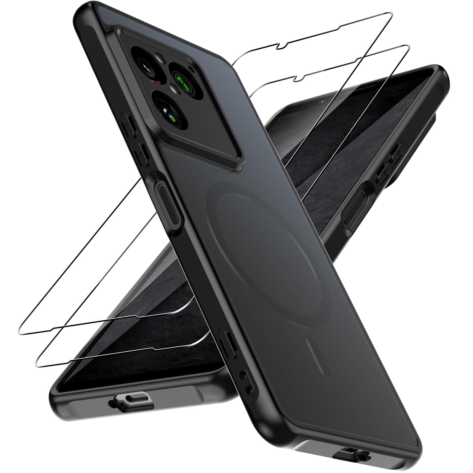 Magnetyczne etui do Sony Xperia 1 VIII 5G, etui kompatybilne z MagSafe z 2 osłoną ekranu, przezroczysty, matowy tył cienki, odporny na wstrząsy do Xperia 1 VIII
