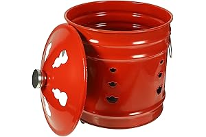 DOITOOL Small Fire Bucket Incinerator Barrel With Lid, For Burning Rubbish & Old Document(|10.22X10.22 Inch|)