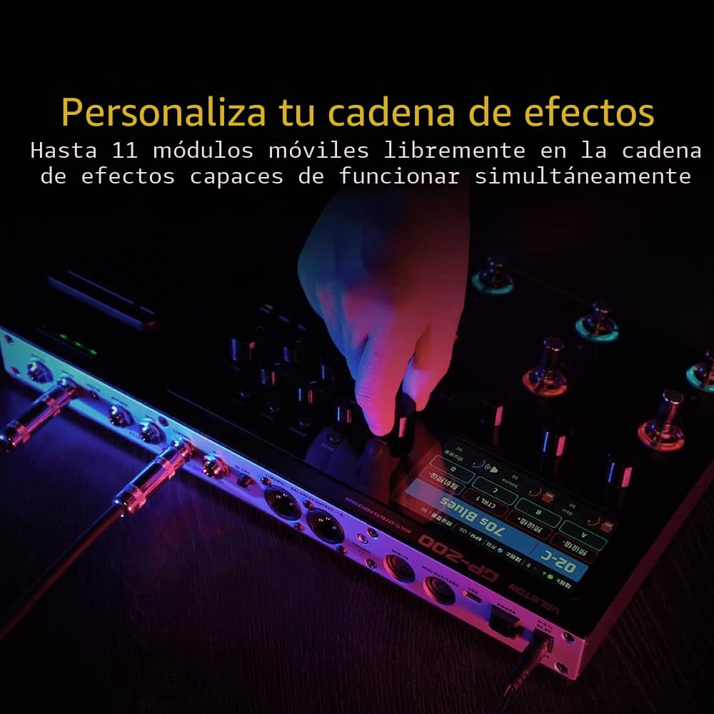 Valeton Guitarras Bajo Pedal de Efectos Multi-Efectos Procesador Guitarras Bajo Modeling IR Gabinets Simulación con FX Loop MIDI I/O Expression Pedal estéreo OTG USB Audio Interface GP-200