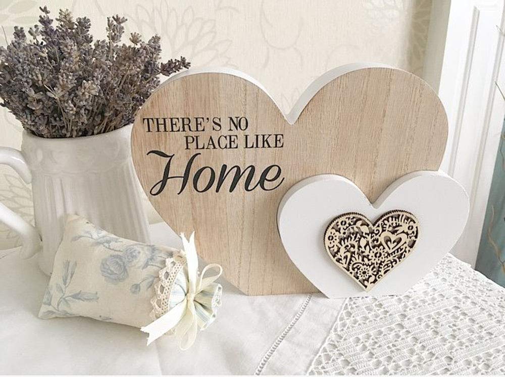 Lesser and pavey LP42396 Plaque | Double Heart Home Sentiments | 1 Piece-22x3x16 cm Accessory, White