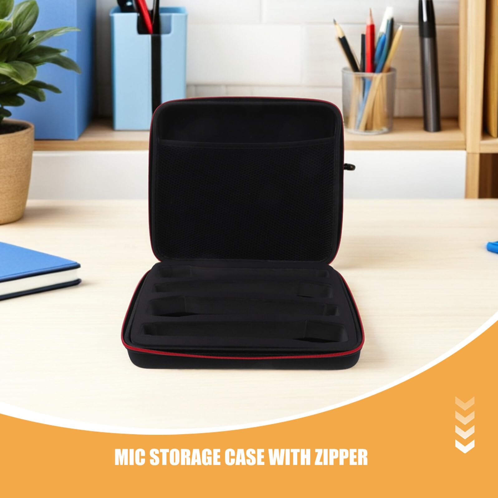 Custodia per Microfono Wireless Portatile 2 Pezzi Cerniera Organizer Imbottito per 4 Microfoni Borsa da Viaggio Leggera per Concerti All’Aperto e Spettacoli Live Protezione EVA