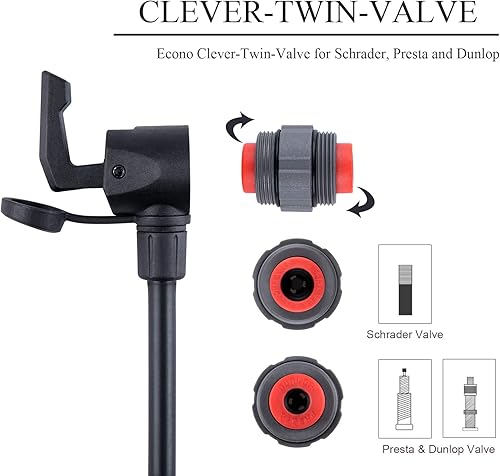 Miniatura 5 de Mini bomba de bicicleta con medidor  Bomba portátil para neumáticos de bicicleta  Bomba de aire de bicicleta de 120 PSI se adapta a Presta &