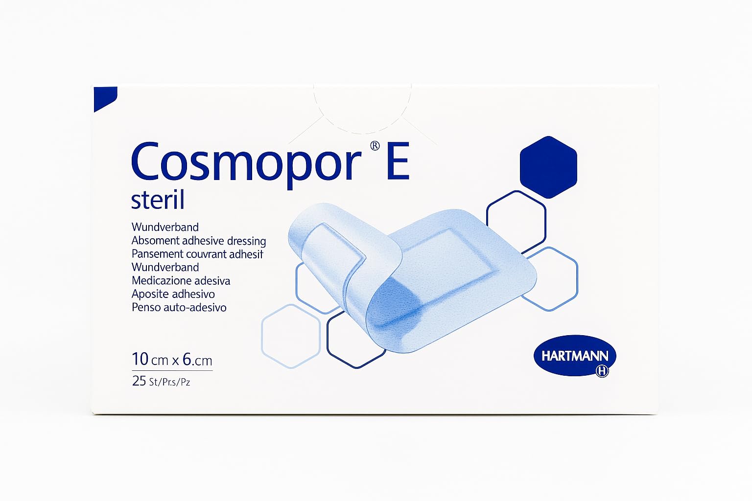 APOSITO ESTERIL COSMOPOR E 10X6 CAJA 25 UD
