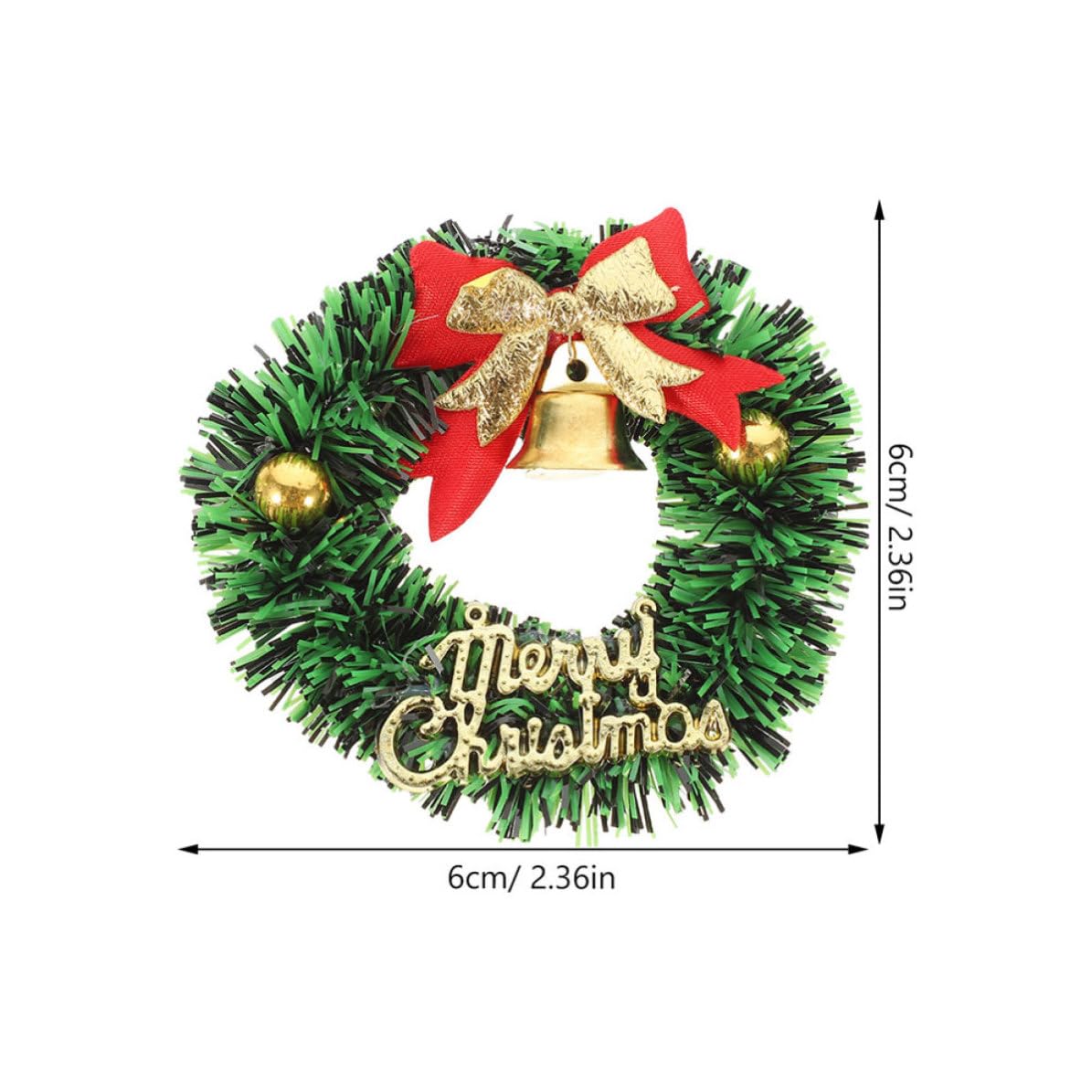 Veemoon 20 Pièces Mini Couronne de Noël Artificielle en Plastique et Tissu, Décoration Suspendue Classique pour Sapin et Fête de Noël, Ajoute Une Ambiance Festive Traditionnelle