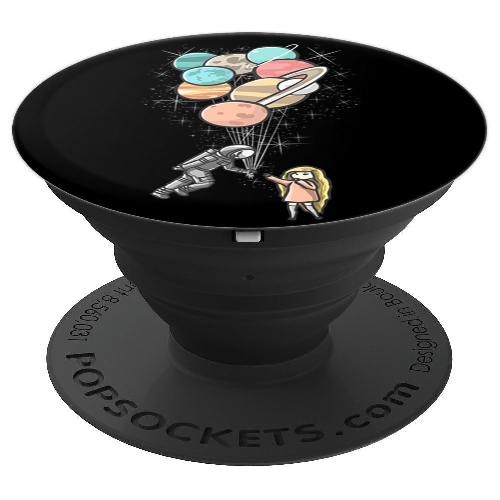 CKL CollectionAstronaut with Galaxy Balloons PopSockets PopGrip: Swappable Grip for Phones & Tablets