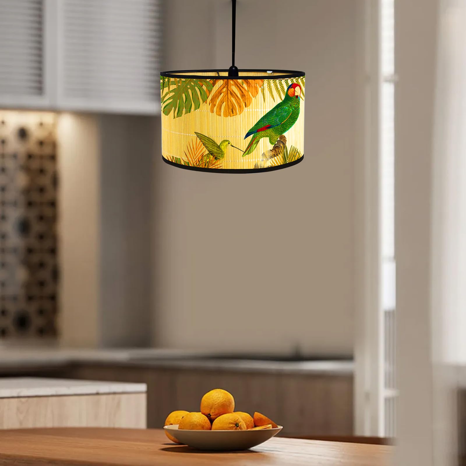 Klosz de lino para lámpara, abażur hecho a mano para lámpara de pie, lámpara colgante y lámpara de mesa, casquillo E27, luz antideslumbrante, Ø 30 cm x alt. 20 cm (color F)
